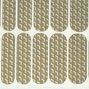 Jamberry Nail Wraps silver and gold Optical Illusion print style